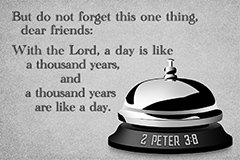 Warren Camp's custom Scripture picture highlighting '2 Peter 3:8'