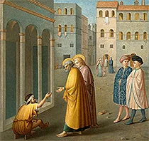 'Healing of the Cripple,' painting by Masolino da Panicale