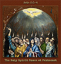 Click to enlarge and print El Greco's painting of 'Pentecost' — 1596–1599. El Greco's painting of 'Pentecost' — 1596–1599