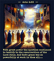 Click to enlarge Warren Camp's custom Scripture picture of Acts 4:33. Warren Camp's custom Scripture picture of Acts 4:33