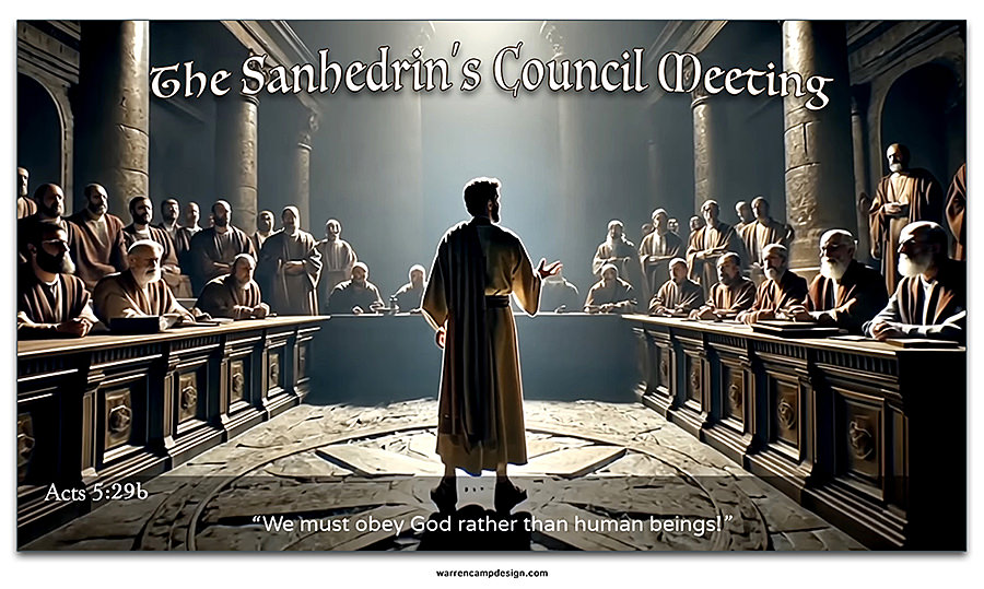 Peter preaches to the Sanhedrin: Acts 5:29b