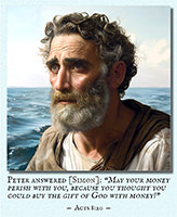 Apostle Peter rebuking Simon the Sorcerer