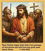 Click to enlarge Warren Camp's custom Scripture picture of Acts 8:35. Warren Camp's custom Scripture picture of Acts 8:35