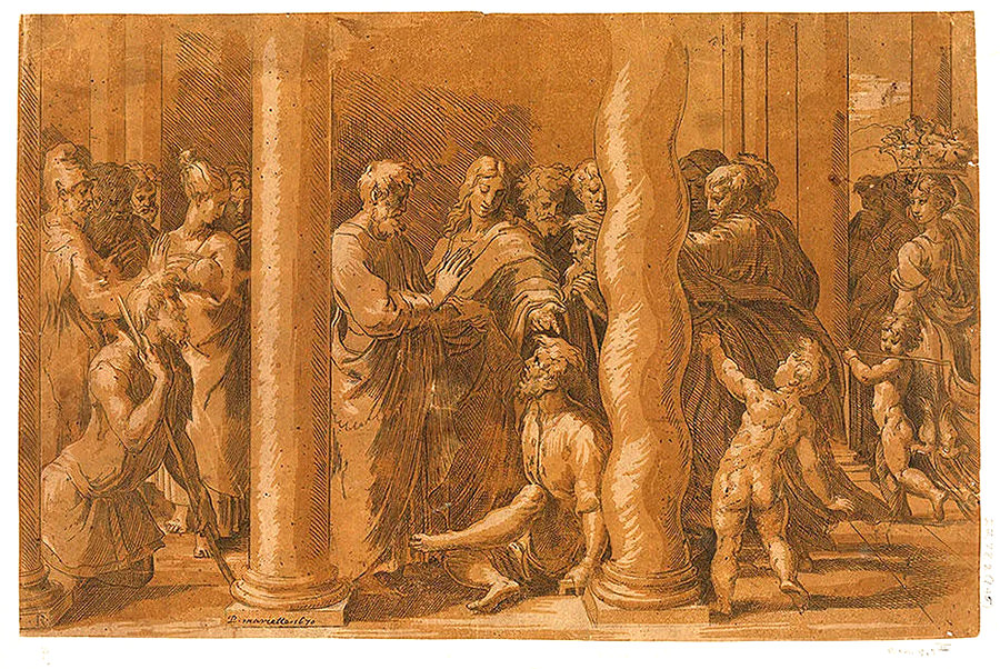 The 'Beautiful Gate Healing of the Lame Man' by Parmagianino, c. 1525
