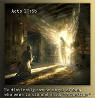 AI picture of Cornelius and his angel vision