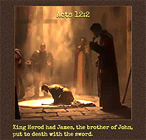 Acts 12:7b picture of an angel asking Peter to follow him