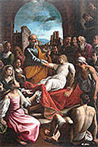 Warren's image of Peter raising Dorcas