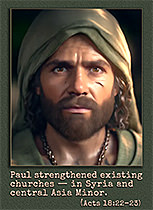 Click to enlarge this picture of Paul's accomplishments in Acts 18:22–23. Picture of Paul's accomplishments in Acts 18:22–23