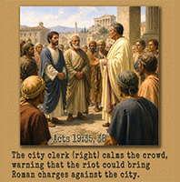 Picture of Acts 19:35 and 38 in action