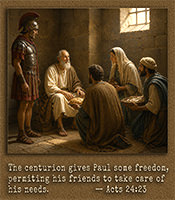 Picture of Acts 24:23 in action
