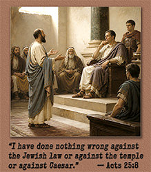 Picture of Acts 25:8 in action