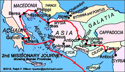 An enlargement of this 'Corinth' map can be seen on jesuswalk.com.