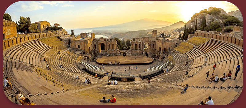 Image of the massive 25,000-seat theater in Ephesus; Acts 19:29, 31