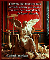 See the enlargement of Warren's custom Scripture picture of 1 Corinthians 6:7a.