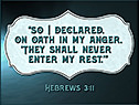 Warren's Scripture picture of Hebrews 3:11