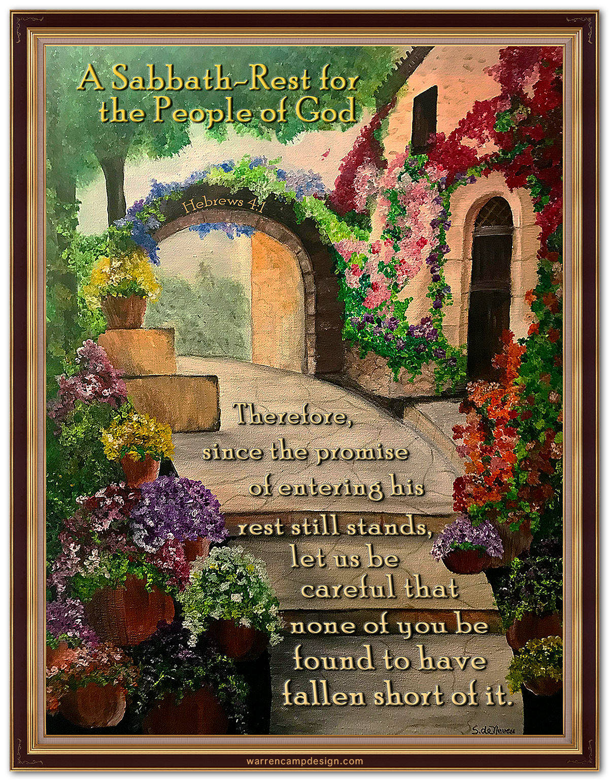 Scripture picture of Hebrews 4:1, highlighting 'a Sabbath-rest for the people of God'