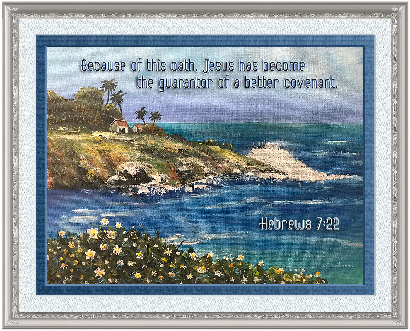 Scripture picture of Hebrews 7:22, emphasizing the fact that Jesus has become the guarantor of a better covenant