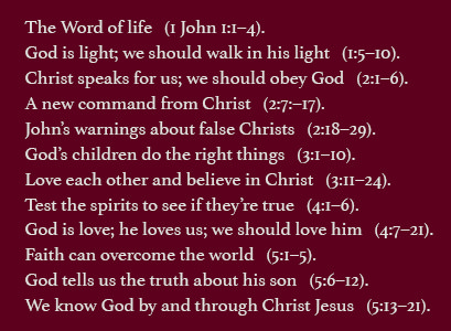 Scriptures that document what First John is all about