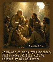 Click to enlarge this picture of 1 John 1:2–4. An AI picture of 1 John 1:2–4