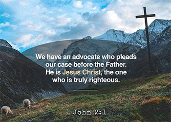 Click to enlarge Warren Camp's Scripture picture of 1 John 2:1. Warren Camp's Scripture picture of 1 John 2:1