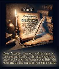 Click to enlarge Warren Camp's Scripture picture of 1 John 2:7. Warren Camp's Scripture picture of 1 John 2:7