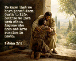 Warren 's custom Scripture picture of 1 John 3:14 NIV