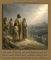 Click to enlarge Warren Camp's Scripture picture of 1 John 5:19. Warren Camp's Scripture picture of 1 John 5:19