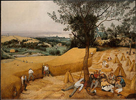Warren's understanding of how this 1565 painting, Breughel's 'The Harvesters,' relates to the 'harvesting' of Christian souls