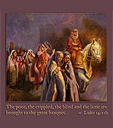 Scripture painting of Luke 14:21b from gospelimages.com