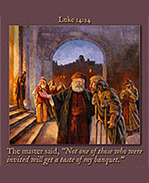 Scripture painting of Luke 14:24 from gospelimages.com
