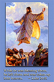 Scripture painting of Luke 24:51 from gospelimages.com