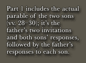 Summary of Part 1 of the Two Sons Parable