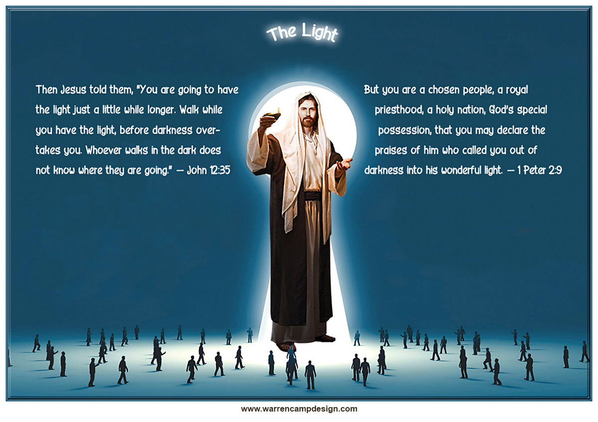 Scripture picture of 1st Peter 2:9, emphasizing that we are a chosen people who is in his wonderful light.