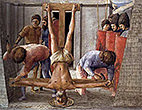 Thumbnail of Masaccio's 1426 painting of Peter's supposed crucifixion