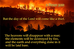 Warren Camp's custom Scripture picture highlighting '2 Peter 3:10'