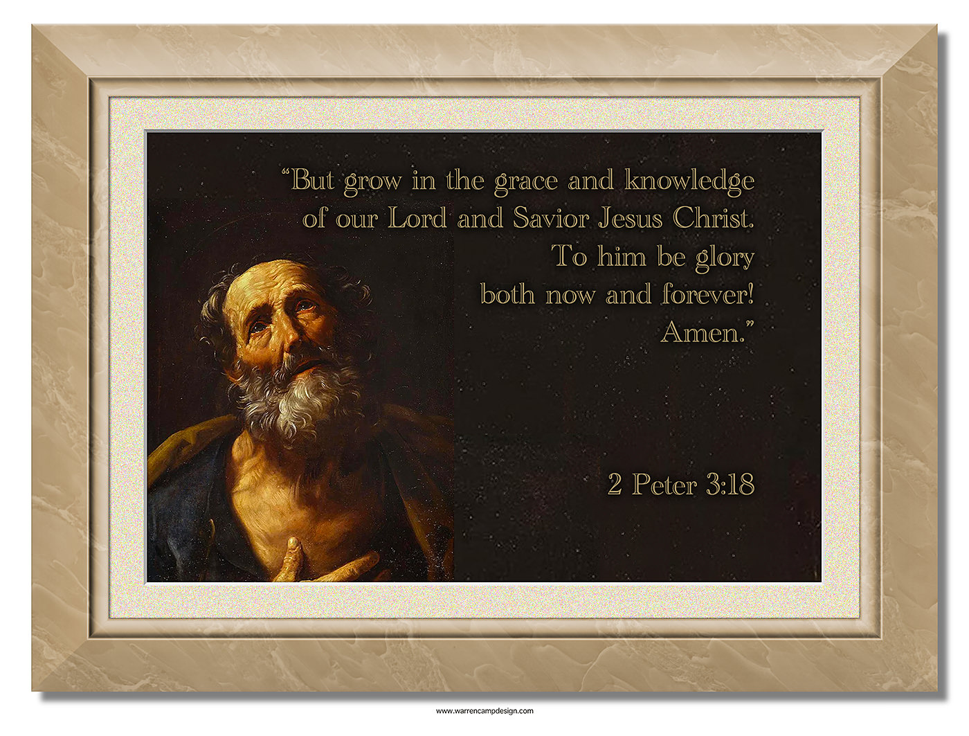 Scripture picture of 2nd Peter 3:18, highlighting Peter's final greeting and salutation