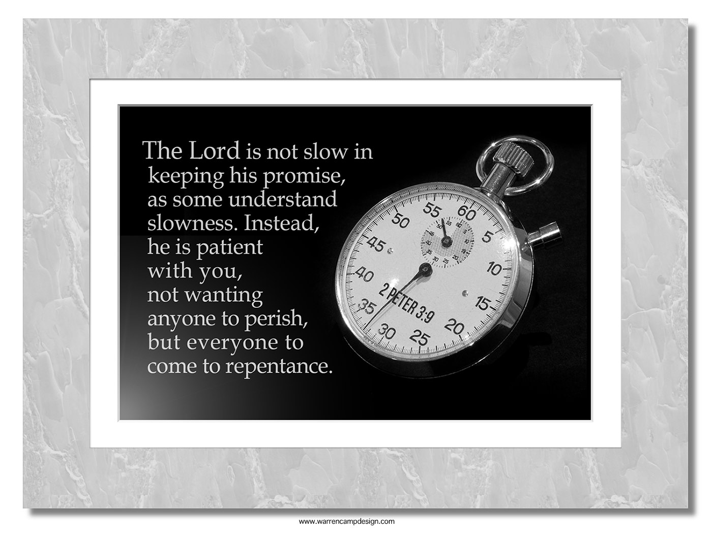 Scripture picture of 2nd Peter 3:9, emphasizing the importance of God's patience as he encourages everyone's repentance