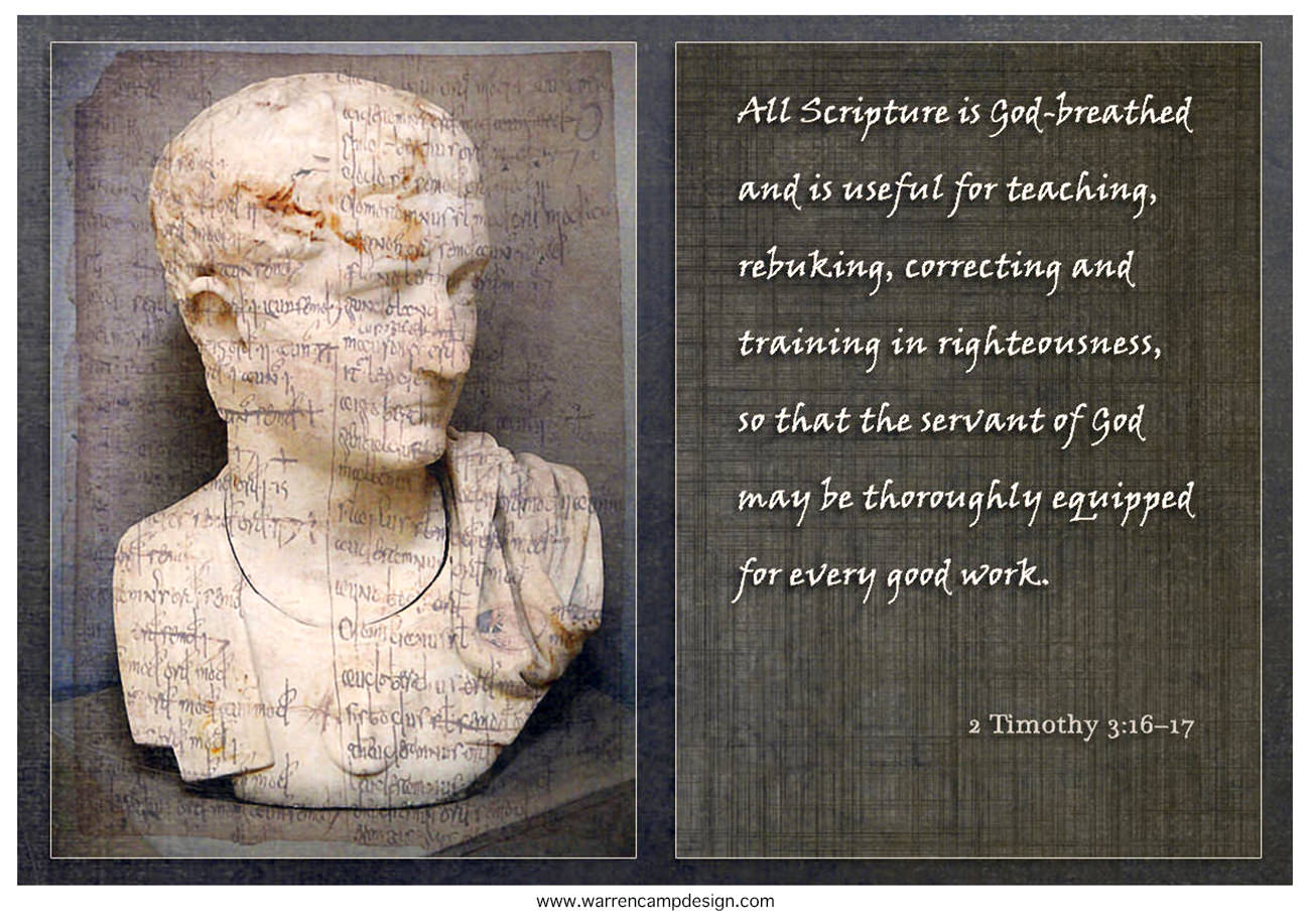 Scripture picture of 2nd Timothy 3:16–17, emphasizing the true source of God's Holy Word
