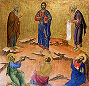 Thumbnail of Duccio's c. 1308 painting of 'The Transfiguration'