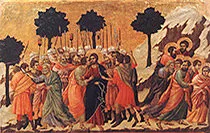 'Jesus Betrayed (Maestà)' painting by Duccio di Buoninsegna