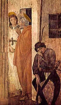 'An Angel Frees Peter from Prison' fresco painting by Filippino Lippi