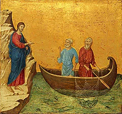 'Calling Apostles Peter and Andrew' painting by Duccio di Buoninsegna