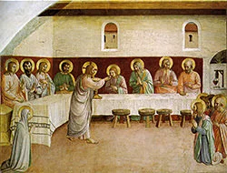 'Institution of the Eucharist' painting by Fra Angelico