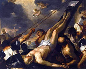 'The Crucifixion of Saint Peter' painting by Luca Giordano