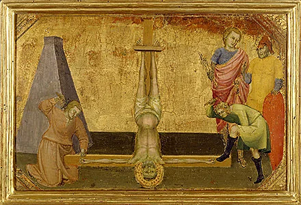 'The Crucifixion of Saint Peter' painting by Lorenzo Monaco