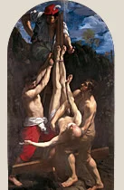 Crucifixion of St Peter' painting by Guido Reni