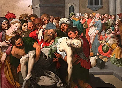 'The Death of Sapphira' painting by Ambrosius Francken the Elder