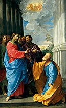 'Christ Giving the Keys to Saint Peter' painting by Guido Reni