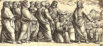 'The Delivery of the Keys to Saint Peter' engraving by Master of the Die