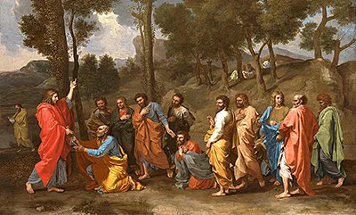 'Christ Presenting the Keys to Saint Peter' painting by Nicolas Poussin